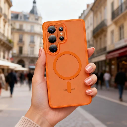 Samsung Galaxy S26 Ultra Tech-protect Magmat Magsafe puzdro, Matný Oranžový - 8