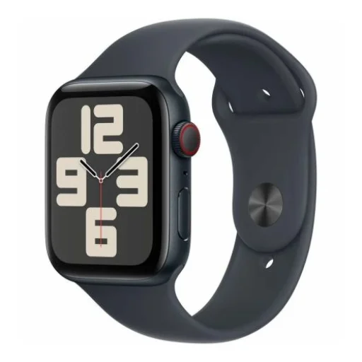 Apple Watch SE2 (2024) GPS + Cellular 5G 44mm Éjfekete alumínium tok, éjfekete sport szíj S/M EU MXG23 - CSAK DOBOZ SÉRÜLT - 1
