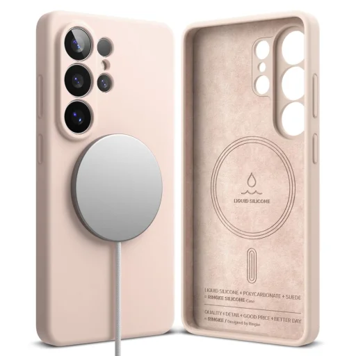 Samsung Galaxy S26 Ultra Ringke Silikónové Magnetické Magsafe puzdro Ružový piesok - 2