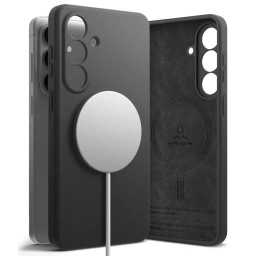 Samsung Galaxy S26+ Plus silikónové magnetické puzdro, čierne - 1