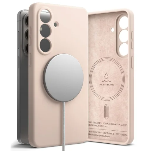 Samsung Galaxy S26 Plus puzdro Ringke Silikónové Magnetické Magsafe Ružový piesok - 1