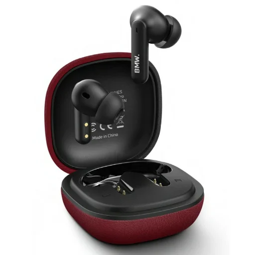 Bluetooth TWS BMW Bőr Fém Logó ENC piros vezeték nélküli fülhallgató - 1
