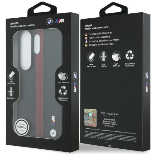 Samsung Galaxy S26 Ultra BMW Perforált Csíkos Logós MagSafe tok piros - 8