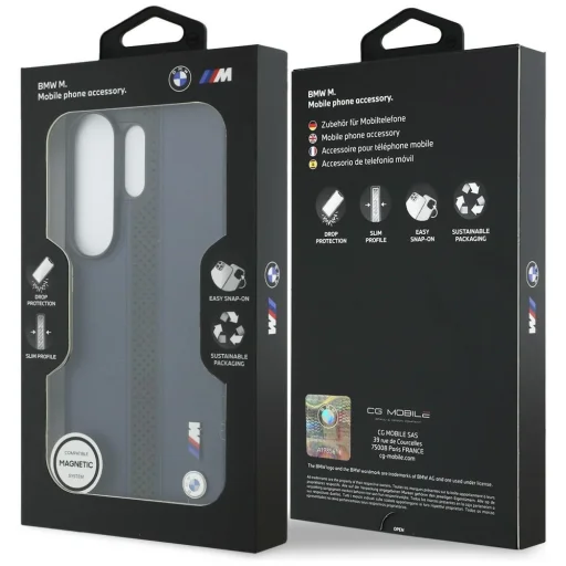 Tmavomodré MagSafe puzdro s perforovaným pruhovaným logom BMW pre Samsung Galaxy S26 Ultra - 8