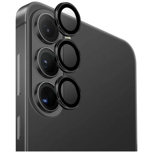 Samsung Galaxy S26 / S26 Plus Hliníkové ochranné sklo na objektív fotoaparátu čierne - 1