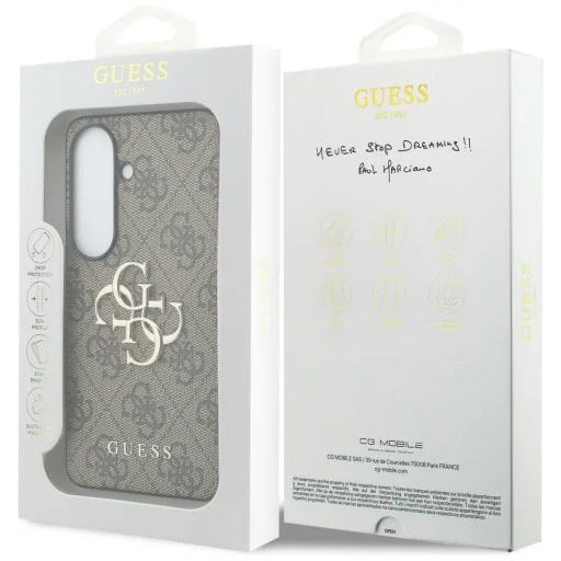 Samsung Galaxy S26 Plus tok Guess 4G Big Metal Logo barna - 8