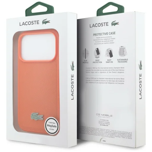 iPhone 17 Pro Lacoste Petit Pique Lakované logo MagSafe puzdro oranžové - 8