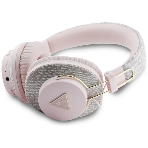 Bluetooth ENC Slúchadlá Guess Trojuholníkové logo ružové - 2