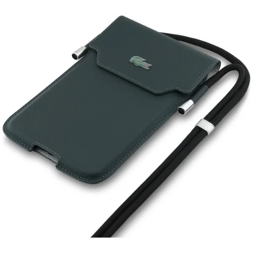 Lacoste Univerzálna Sleeve Taška cez rameno Petit Pique s kovovým logom XL smaragdovo zelená - 3