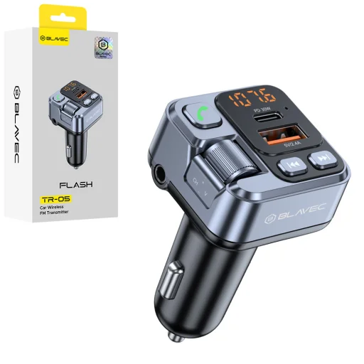 Blavec FM Transmitter Flash TR-05 MP3, Bluetooth - USB + Type C - PD 30W (TFMFTR05-B) čierny - 1