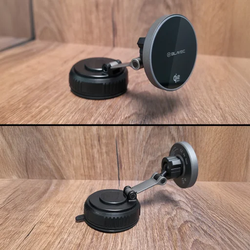 Blavec Držiak do auta BHC-02 Qi2 25W s vákuovou magnetickou indukčnou nabíjačkou na čelné sklo (BHC02-QI2PMWIB) čierne puzdro - 6