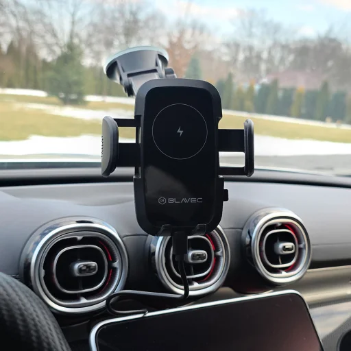 Blavec autodržiak BHC-03 s 15W indukčným nabíjaním na čelné sklo (BHC03-WIB) čierny - 3