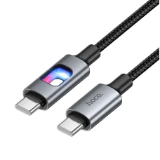 LED Kábel USB C na USB C Hoco 3A 60W 1,2 m U144 čierny