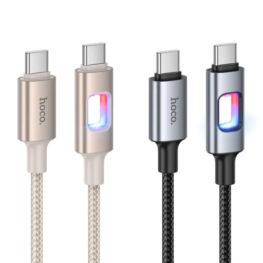 LED Kábel USB C na USB C Hoco 3A 60W 1,2 m U144 čierny - 5
