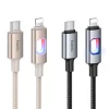 USB C - Lightning LED kábel Hoco PD 27W 1,2 m U144 čierny thumbnail