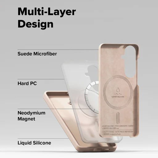 Samsung Galaxy S26 Ružová piesková Ringke - Silikónový MagSafe obal - 6