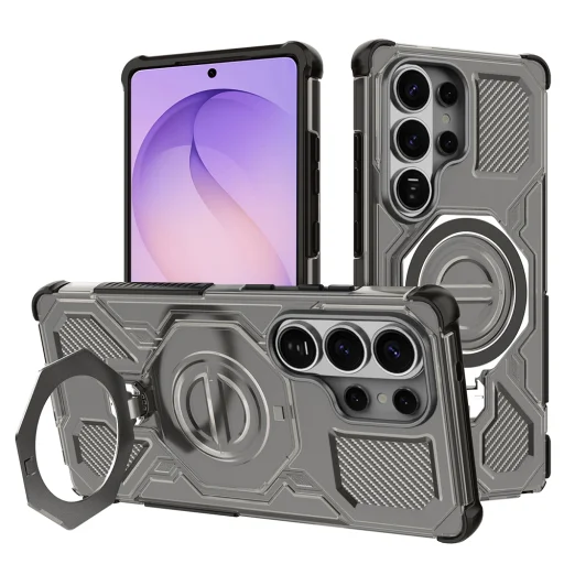 Samsung Galaxy S26 Ultra Dymovo čierna Techsuit Carbon Shield PRO puzdro - 1