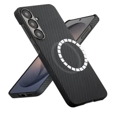 Samsung Galaxy S26 Čierny Techsuit - Aramidové vlákno MagSafe puzdro