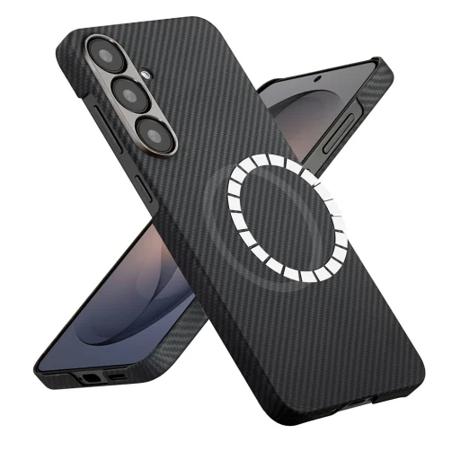 Samsung Galaxy S26 Čierny Techsuit - Aramidové vlákno MagSafe puzdro - 1