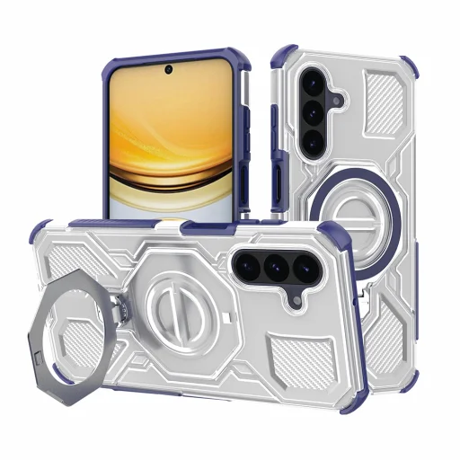 Samsung Galaxy A57 5G Modrý Priehľadný obal Techsuit Carbon Shield PRO - 1