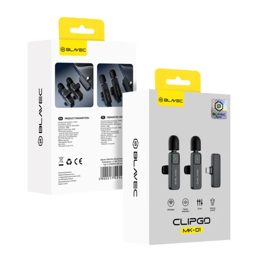 Blavec Lavalier Mikrofonok x 2 MK-01 ClipGo Type C (LMMK01-B) fekete vezeték nélküli - 10