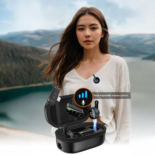 Blavec Lavalier Mikrofóny x 2 MK-02 ClipGo Combo: Type C, Lightning, BT (LMMK02-B) čierne bezdrôtové - 5