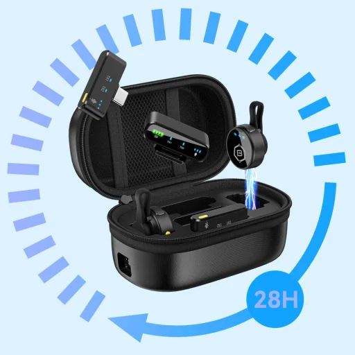 Blavec Lavalier Mikrofóny x 2 MK-02 ClipGo Combo: Type C, Lightning, BT (LMMK02-B) čierne bezdrôtové - 6