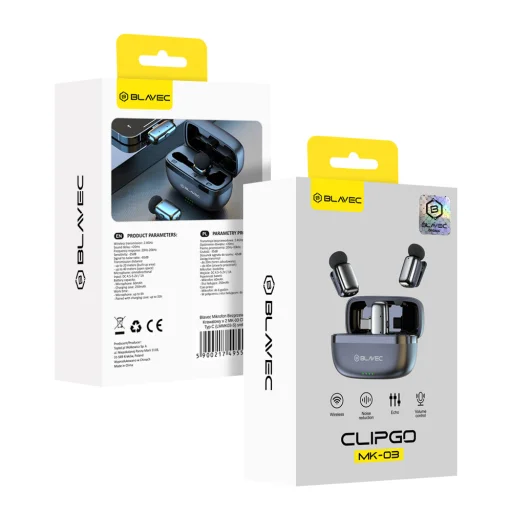 Blavec Lavalier Mikrofonok x 2 MK-03 ClipGo Type C (LMMK03-S) ezüst vezeték nélküli - 2