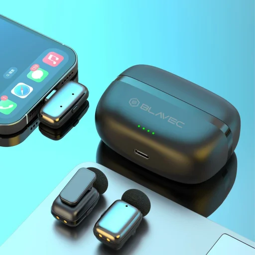 Blavec Lavalier Mikrofonok x 2 MK-03 ClipGo Type C (LMMK03-S) ezüst vezeték nélküli - 12