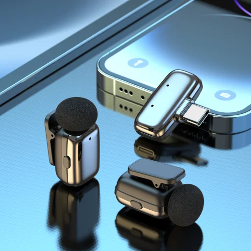 Blavec Lavalier Mikrofonok x 2 MK-03 ClipGo Type C (LMMK03-S) ezüst vezeték nélküli - 7