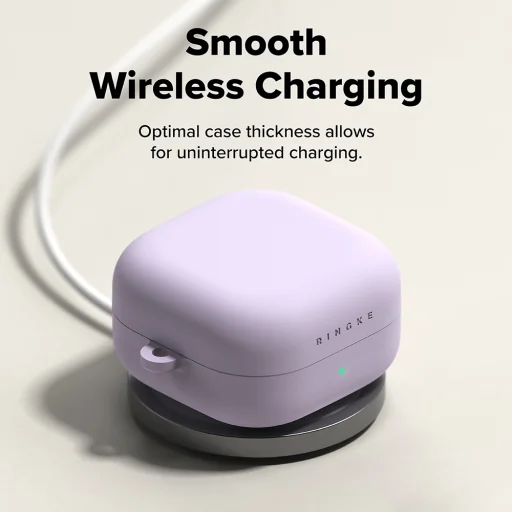 Ringke - Silikón - Samsung Galaxy Buds 4 Pro - Svetlofialové puzdro - 3