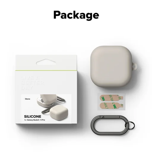 Ringke - Silikónové - Samsung Galaxy Buds 4 Pro - Stone puzdro - 7