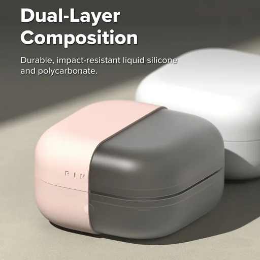 Ringke - Silikónové puzdro pre Samsung Galaxy Buds 4 Pro - Pink Sand - 4