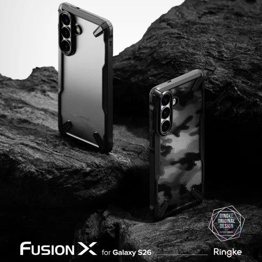 Samsung Galaxy S26 Plus maskáčové čierne Ringke - Fusion X puzdro - 5