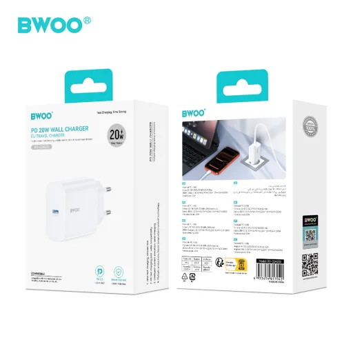 BWOO sieťová nabíjačka CDA233 PD 20W 1x USB-C biela - 5