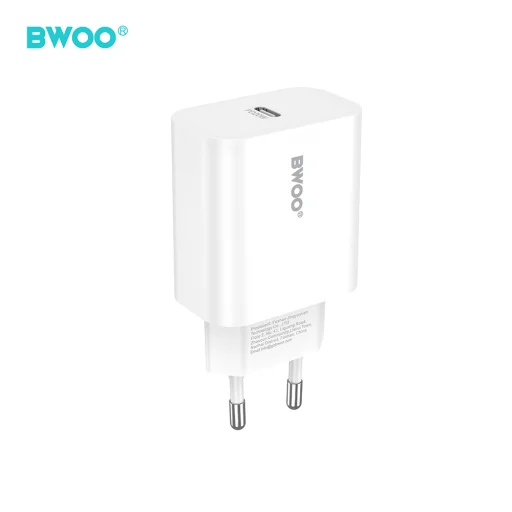 BWOO nástenná nabíjačka CDA233 PD 20W 1x USB-C s káblom USB-C - Lightning biela - 4