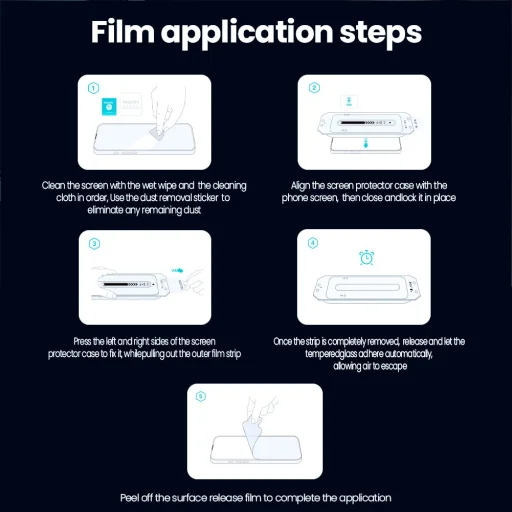 Samsung Galaxy S26 Čierny Nillkin Tvrdené ochranné sklo 0.25mm Guardian 2.5D s aplikátorom - 4