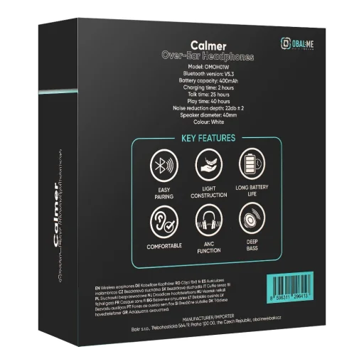 OBAL:ME Calmer Vezeték nélküli Over-Ear ANC fejhallgató Fehér - 10
