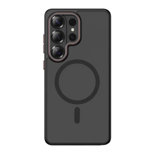 Samsung Galaxy S26 Ultra Tech-protect Magcam Magsafe obal - matný čierny/červený - 3