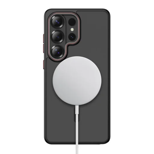 Samsung Galaxy S26 Ultra Tech-protect Magcam Magsafe obal - matný čierny/červený - 4