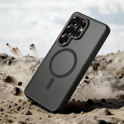 Samsung Galaxy S26 Ultra Tech-protect Magcam Magsafe obal - matný čierny/červený - 6