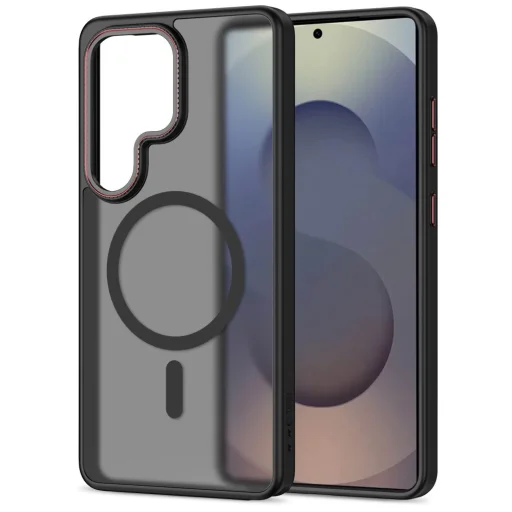 Samsung Galaxy S26 Ultra Tech-protect Magcam Magsafe obal - matný čierny/červený - 2