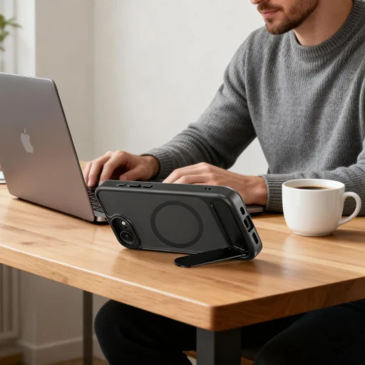 iPhone 16e Magrack Magsafe Tech-protect obal, Čierna matná - 7