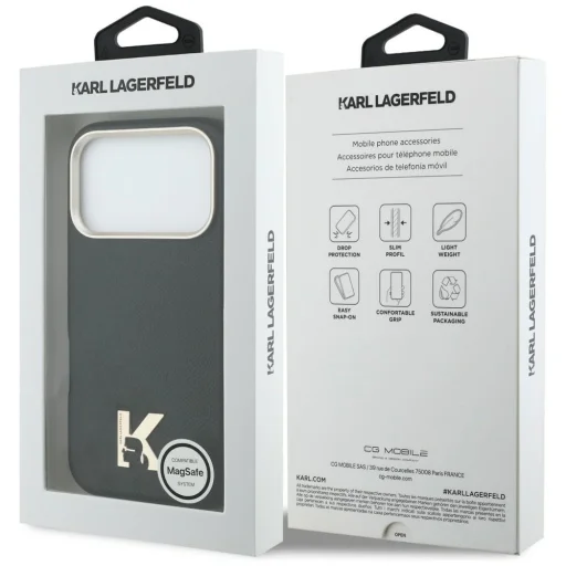 iPhone 17 Pro Karl Lagerfeld Karl Head Logo MagSafe čierne puzdro - 8