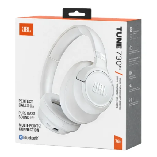 JBL Tune 730BT Bluetooth Bezdrôtové Náhlavné Slúchadlá Biele EU - 5