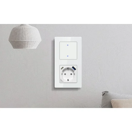 Avatto TS20 2-zásuvkový rámik biely - 3