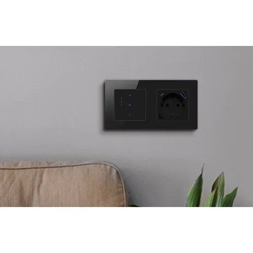 TS20 Avatto čierny dvojzásuvkový rám - 3