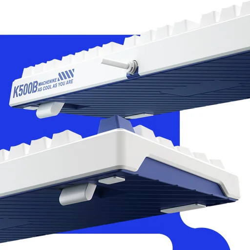 Machenike K500B-B87 Káblová mechanická herná klávesnica s podsvietením, Červený prepínač - Biela - 12