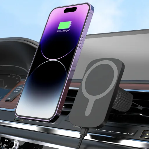 MS Setty držiak do auta s indukčným nabíjaním IUM1-01 čierny - 2