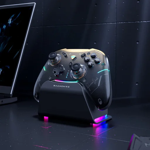 Machenike G5Pro Premium Edition Bezdrôtový Herný Ovládač s Nabíjacou Stanicou - Čierna a Zlatá - 6